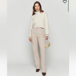 Reformation Cynthia High Rise Straight Long Corduroy Pants